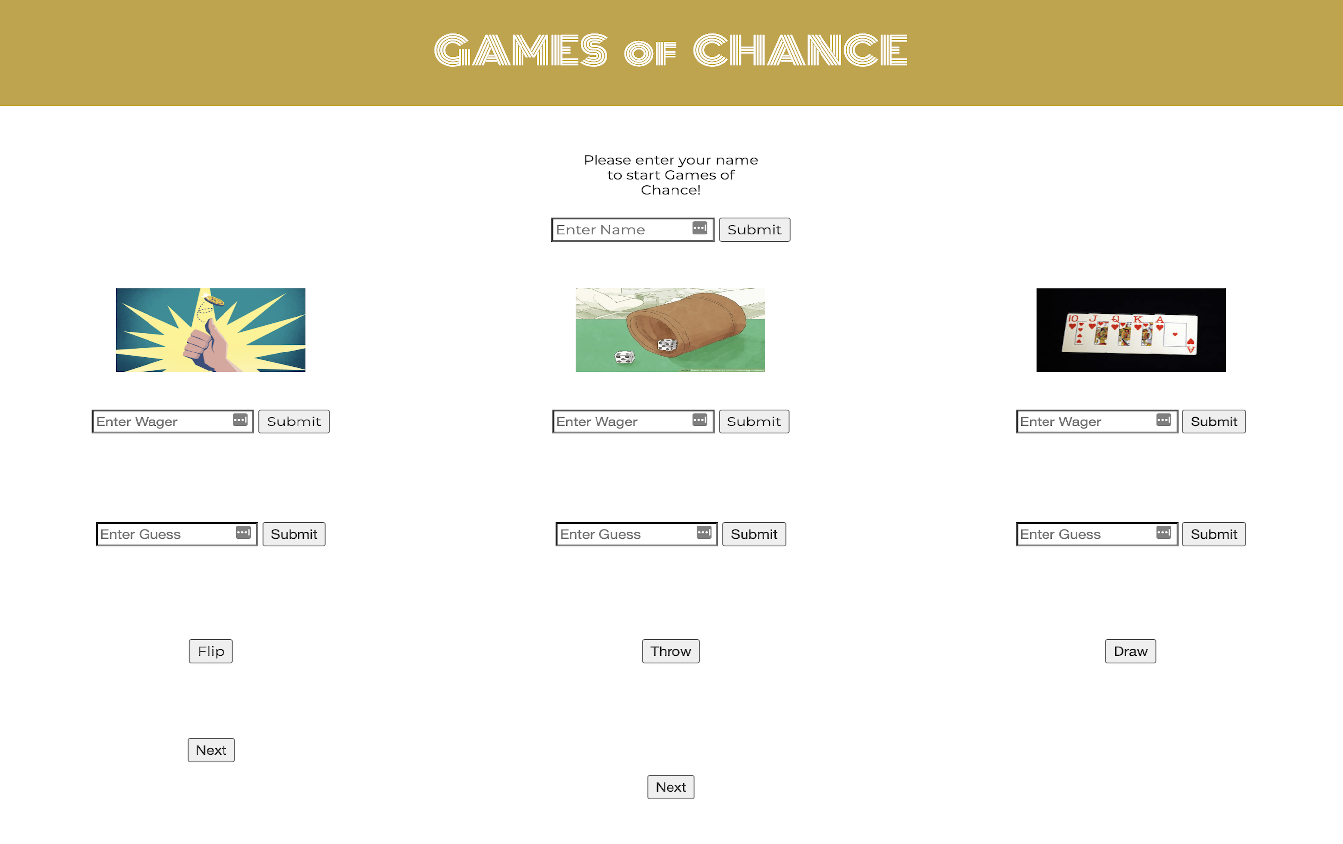 Games of Chance App