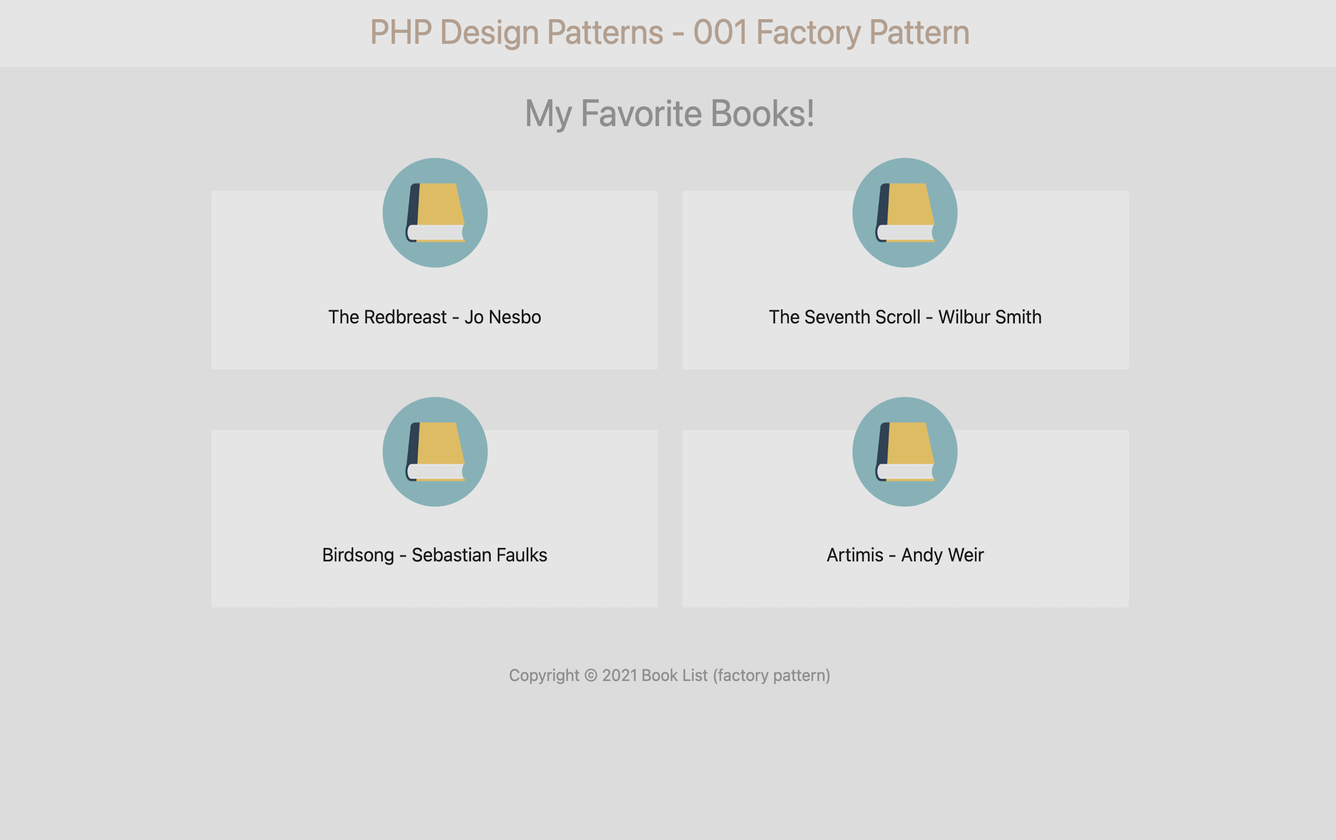 PHP Design Patterns - Factory Pattern