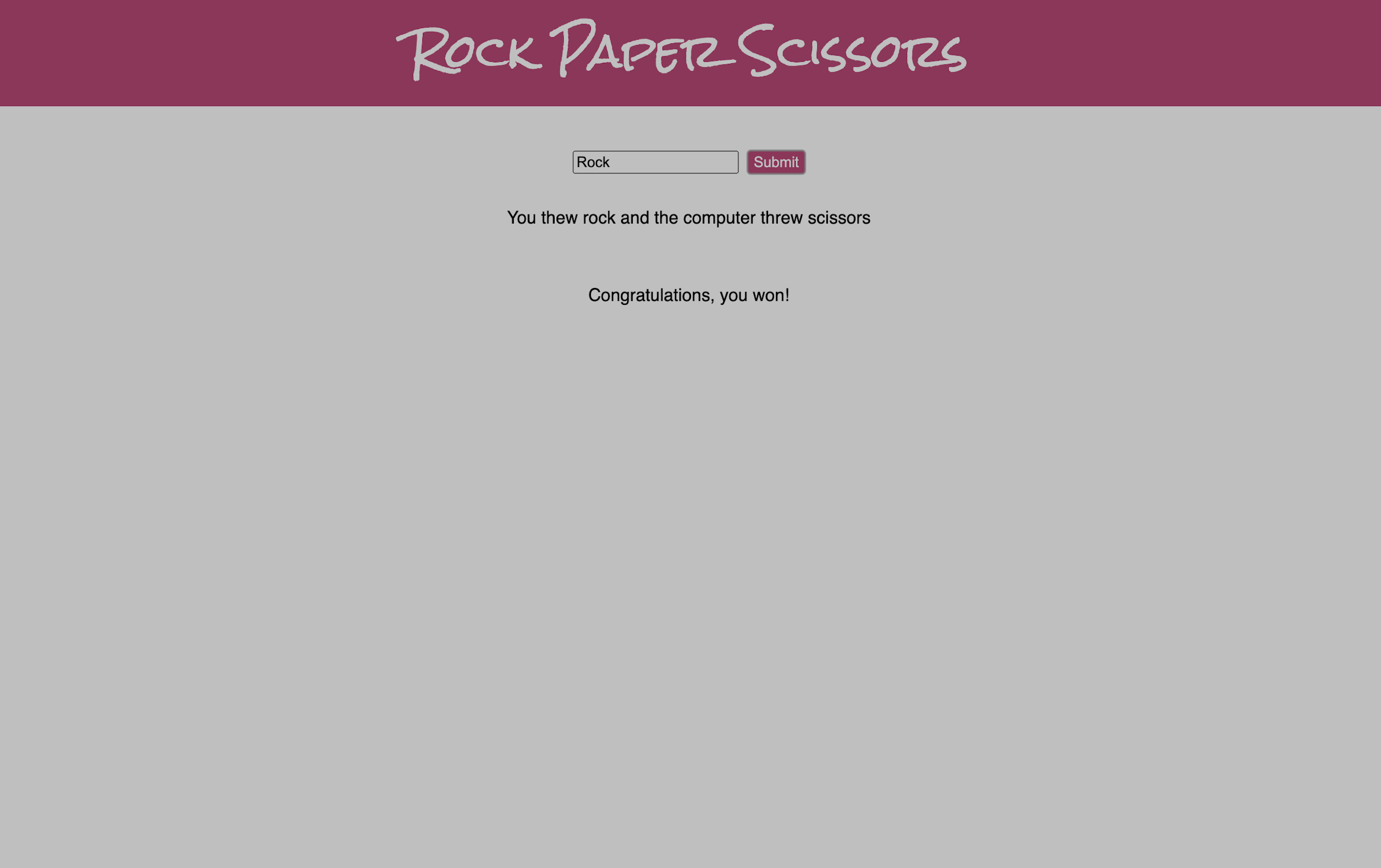 rock paper scissors Game